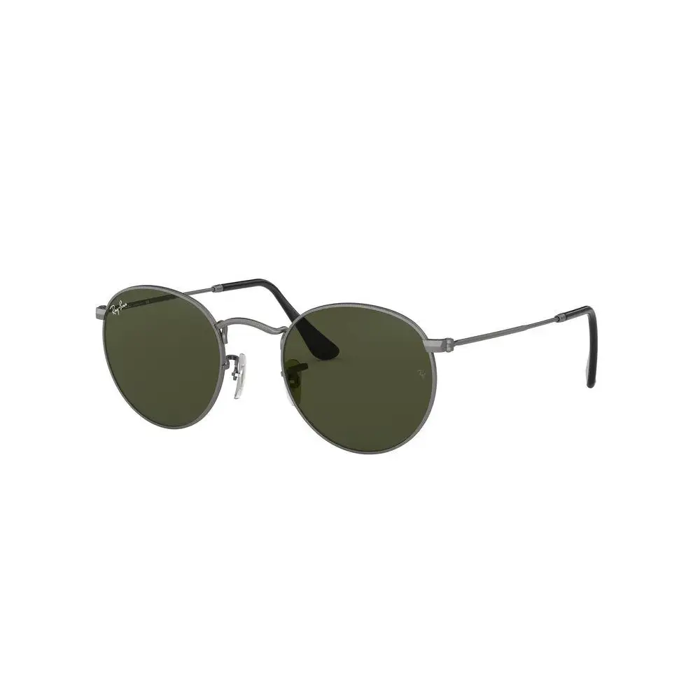 Ray-Ban Round Sunglasses Matte Gunmetal / G15 Green - Standard 