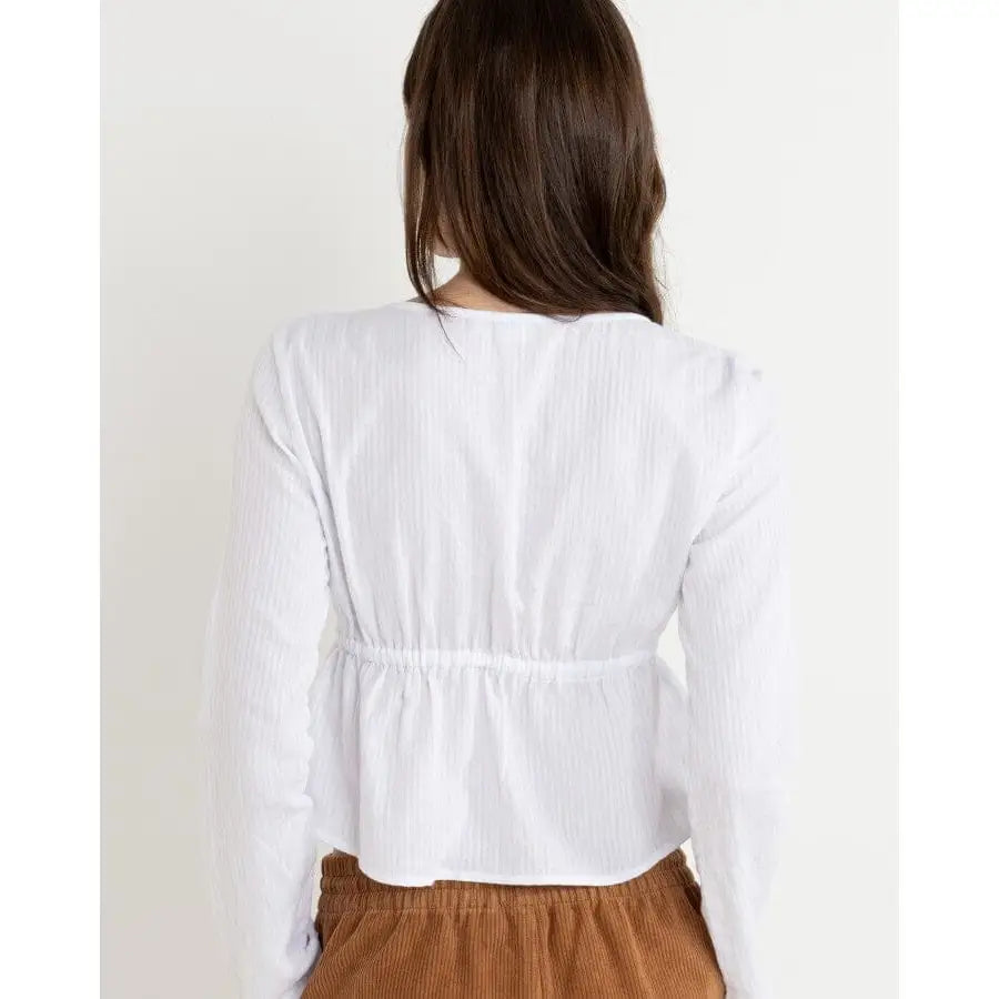 Rhythm Belle Tie Front Long Sleeve Top 