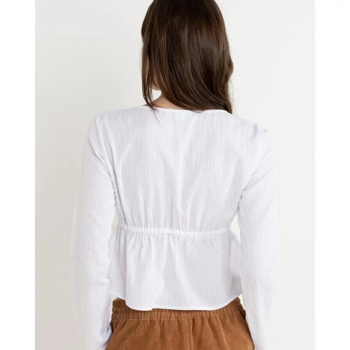 Rhythm Belle Tie Front Long Sleeve Top 