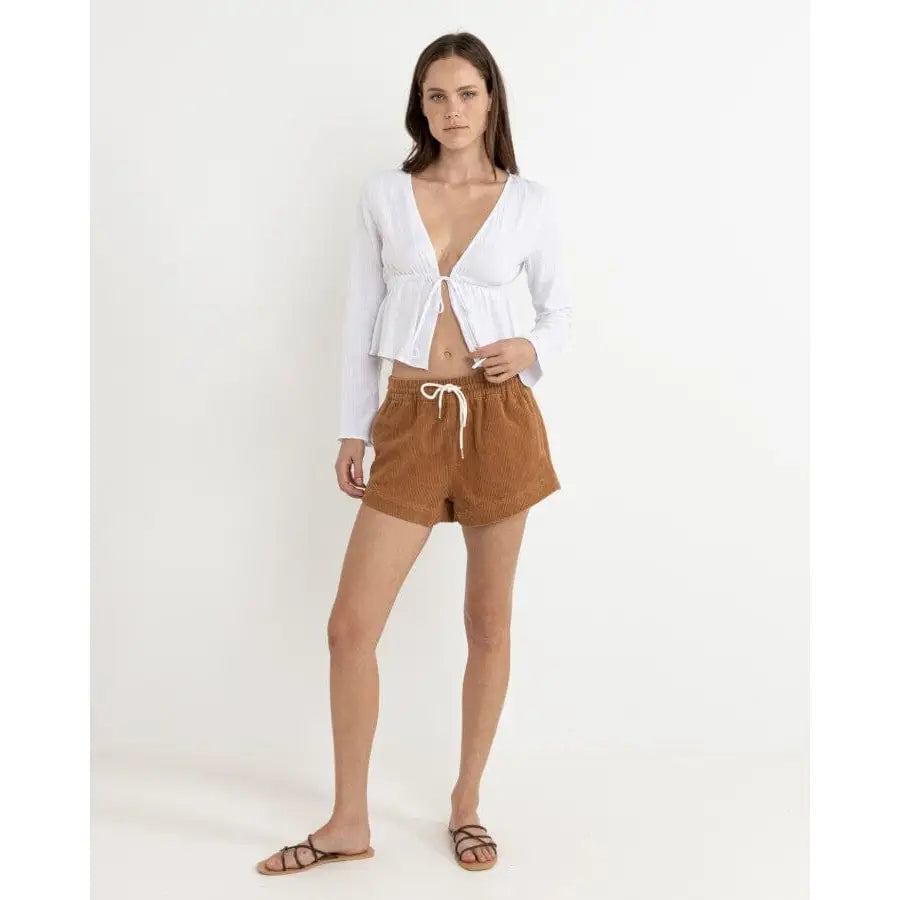 Rhythm Belle Tie Front Long Sleeve Top 