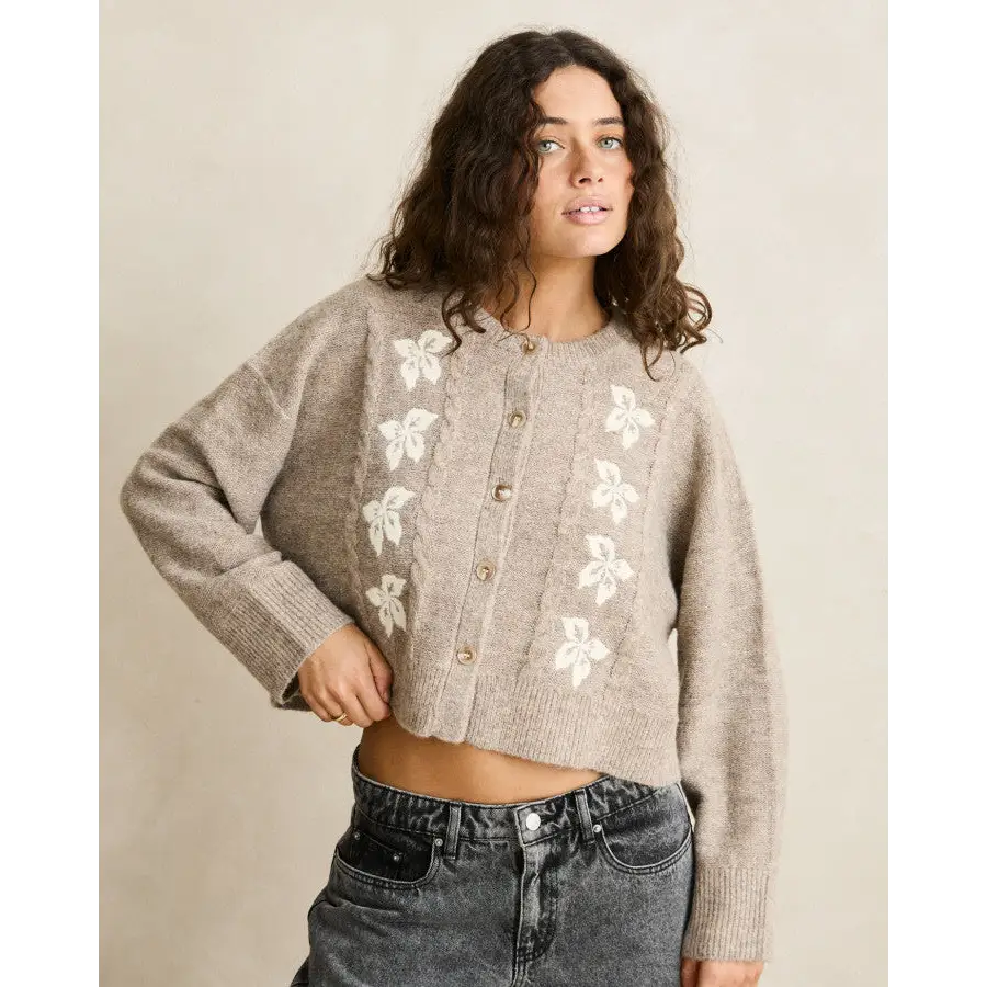 Rhythm Blanca Floral Crop Cardigan