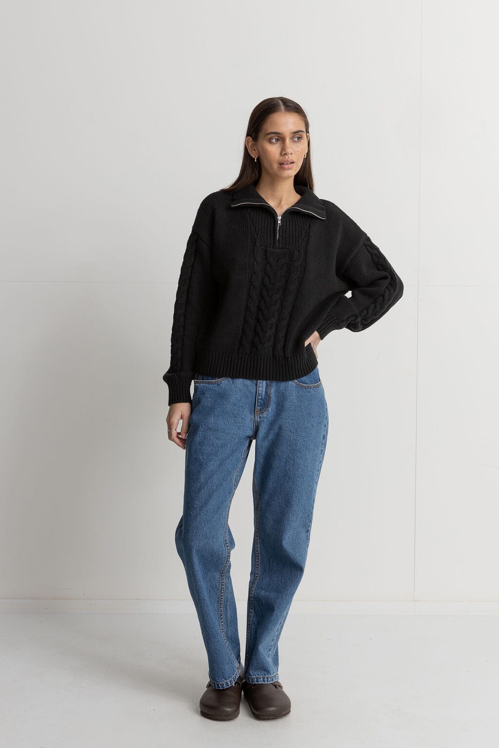 Rhythm Cabelled Vintage Zip Knit 