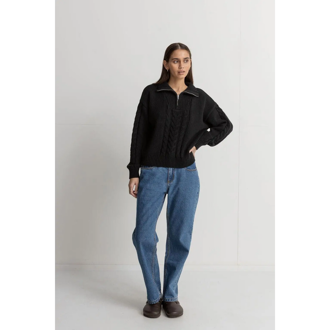Rhythm Cabelled Vintage Zip Knit 