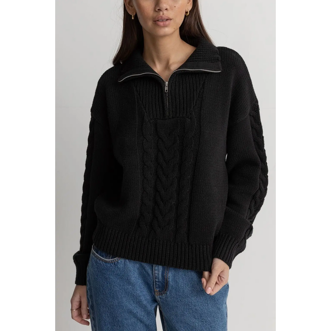 Rhythm Cabelled Vintage Zip Knit 