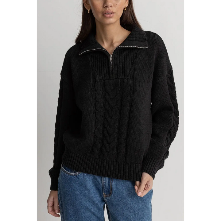 Rhythm Cabelled Vintage Zip Knit 