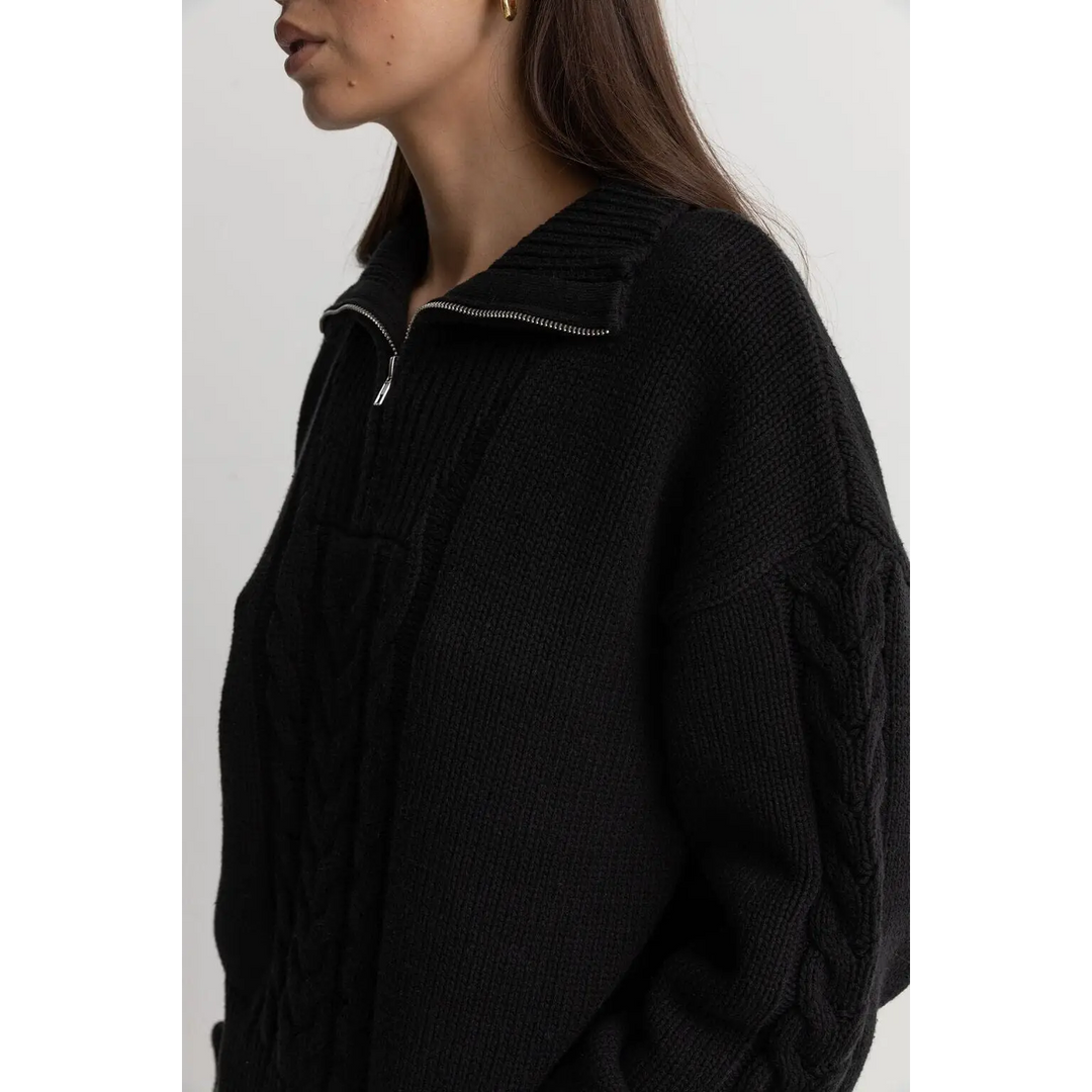 Rhythm Cabelled Vintage Zip Knit 