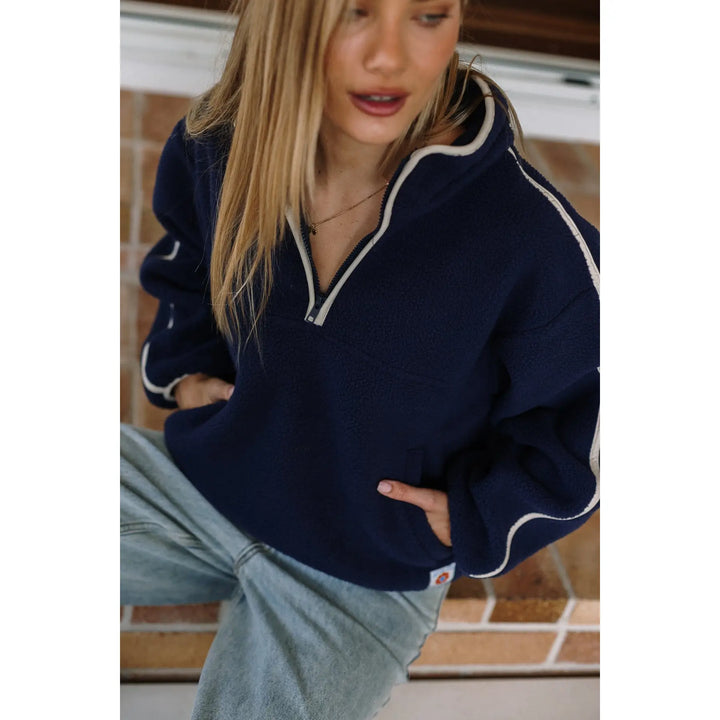 Rhythm Camp Half Zip Sherpa Pullover - Ocean