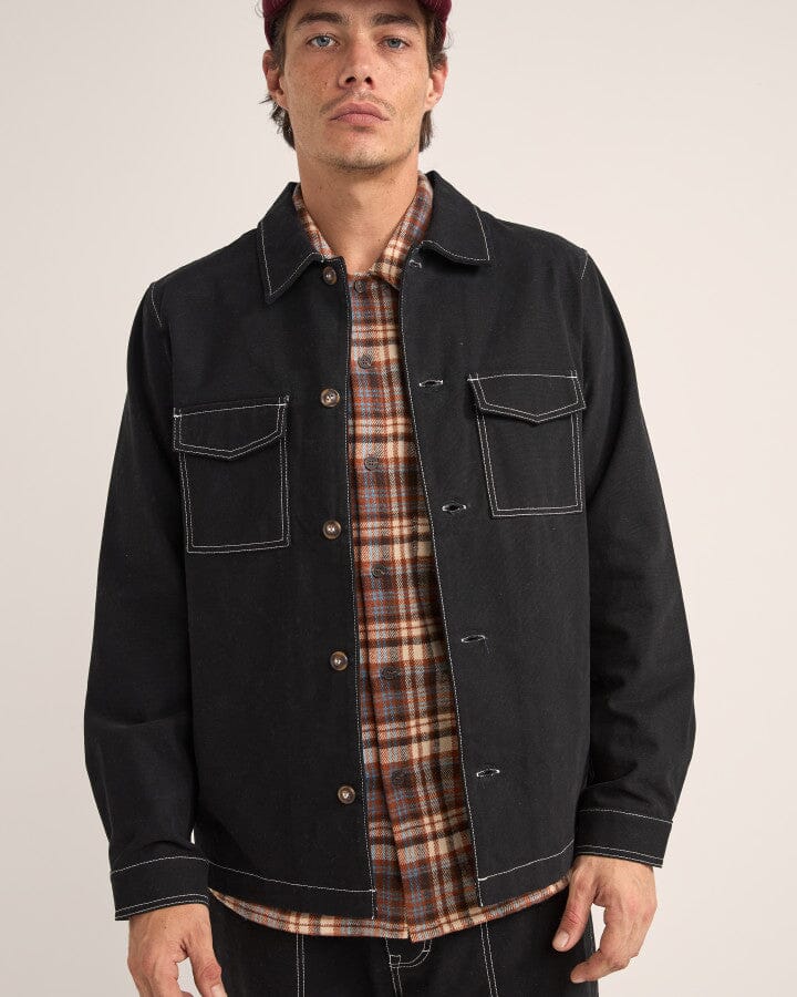 Rhythm Canvas Overshirt Black M 