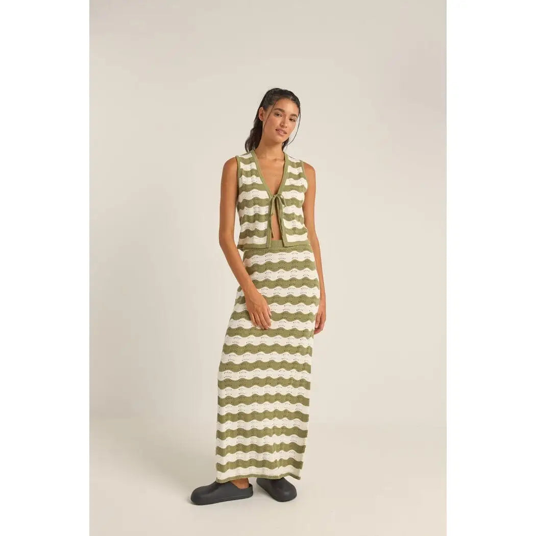 Rhythm Carmen Stripe Knit Maxi Skirt 