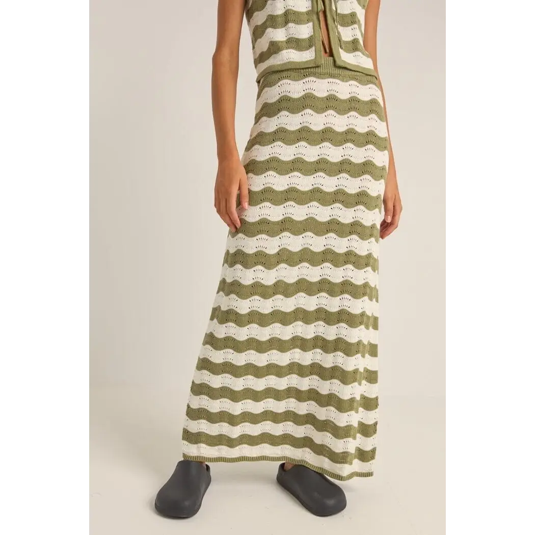 Rhythm Carmen Stripe Knit Maxi Skirt 