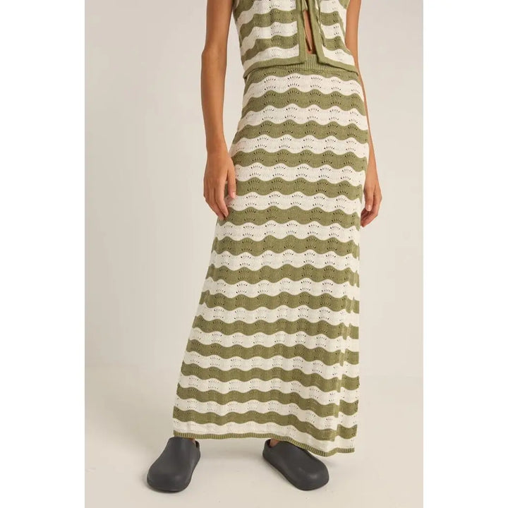 Rhythm Carmen Stripe Knit Maxi Skirt 