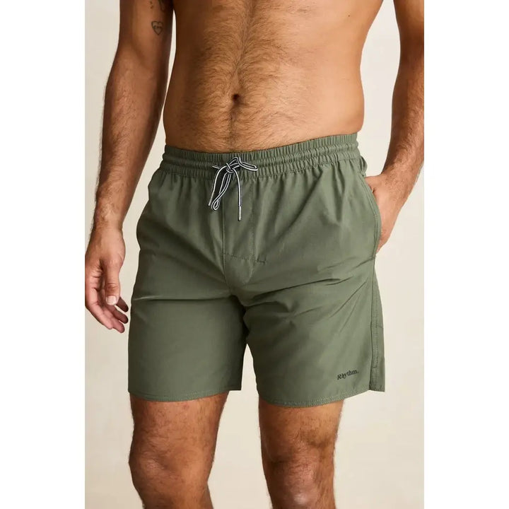 Rhythm Classic Beach Short - Black - Forest Green / 30