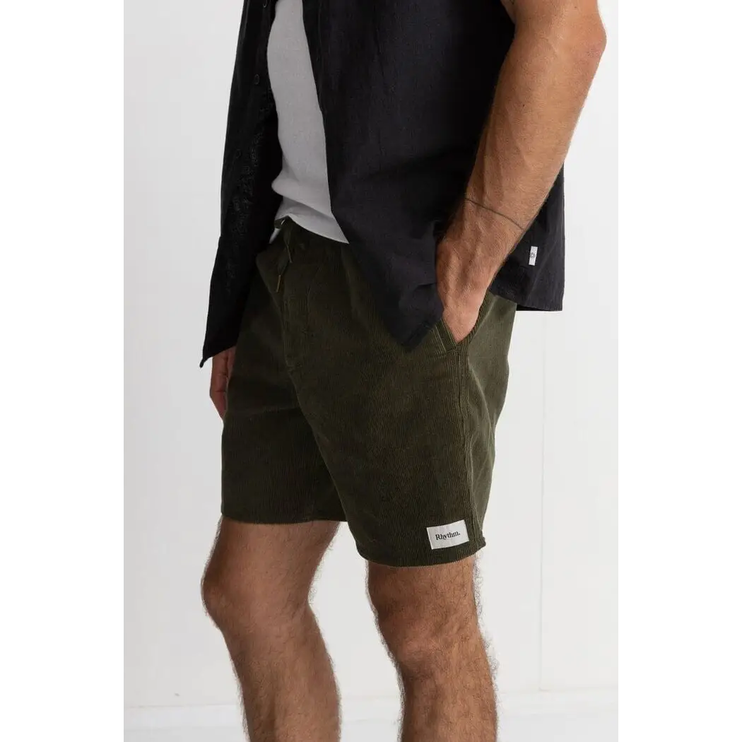 Rhythm Classic Cord Jam Shorts Olive 36 