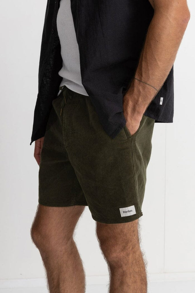 Rhythm Classic Cord Jam Shorts Olive 36 