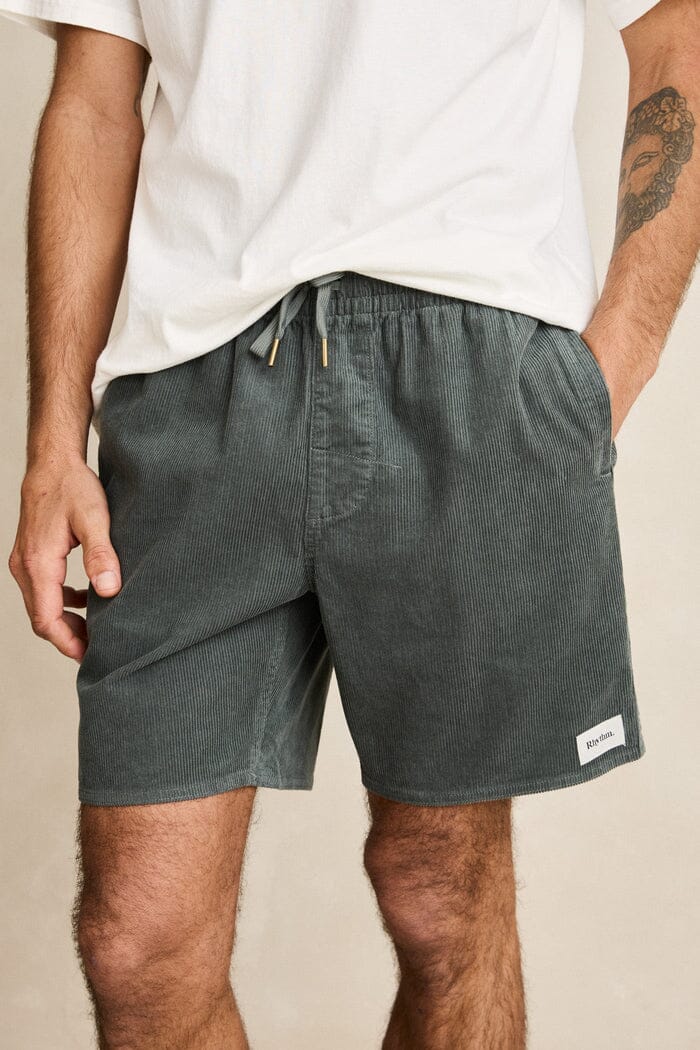 Rhythm Classic Cord Jam Shorts Silver Pine 28 