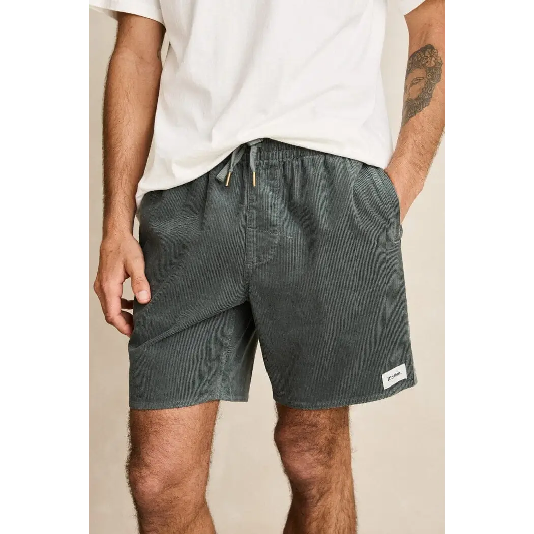 Rhythm Classic Cord Jam Shorts Silver Pine 28 