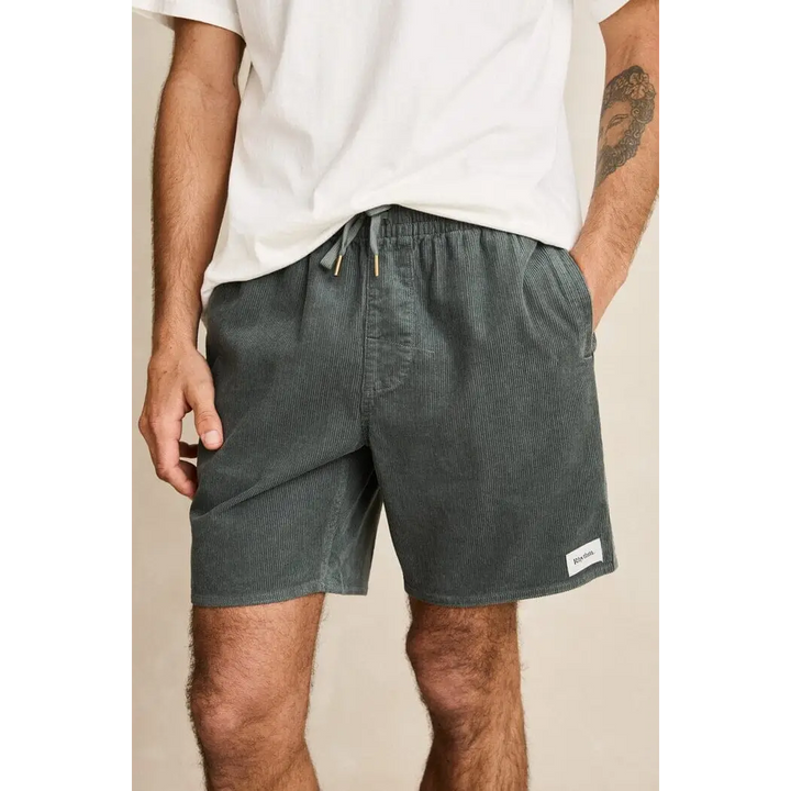 Rhythm Classic Cord Jam Shorts Silver Pine 28 