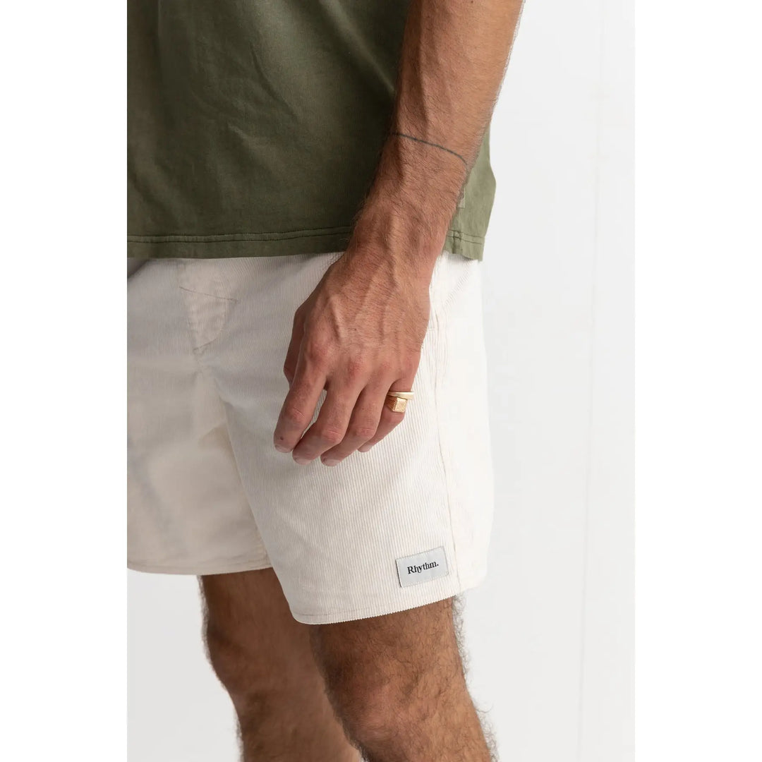 Rhythm Classic Cord Jam Shorts - Vintage White / 30