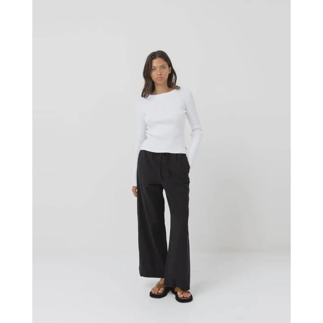 Rhythm Classic Drawstring Pants - Black 