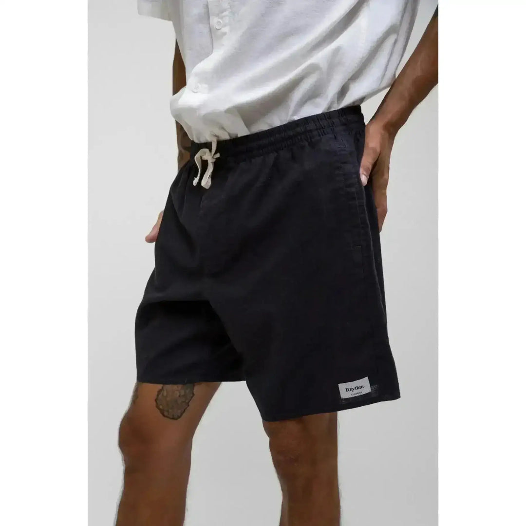 Rhythm Classic Linen Jam Shorts Vintage Black 36 