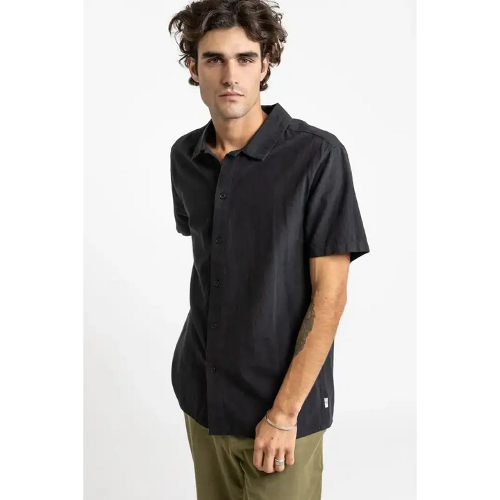 Rhythm Classic Linen Shirt Vintage Black S 