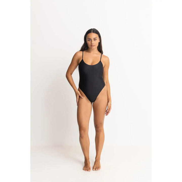 Rhythm Classic Minimal One Piece Swimsuit - Black / 8