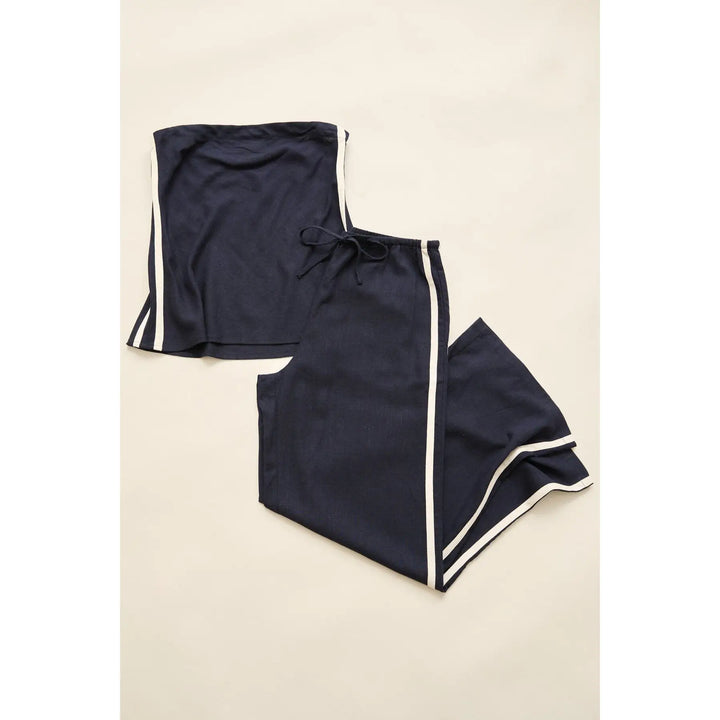 Rhythm Contrast Linen Strapless Top