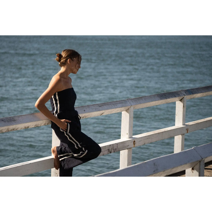 Rhythm Contrast Linen Strapless Top
