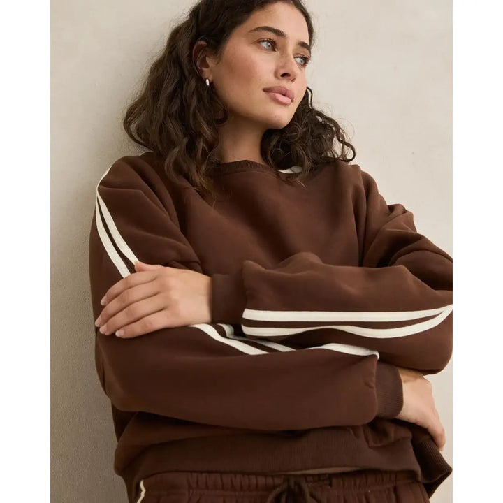 Rhythm Contrast Sweatshirt - Brown / 8