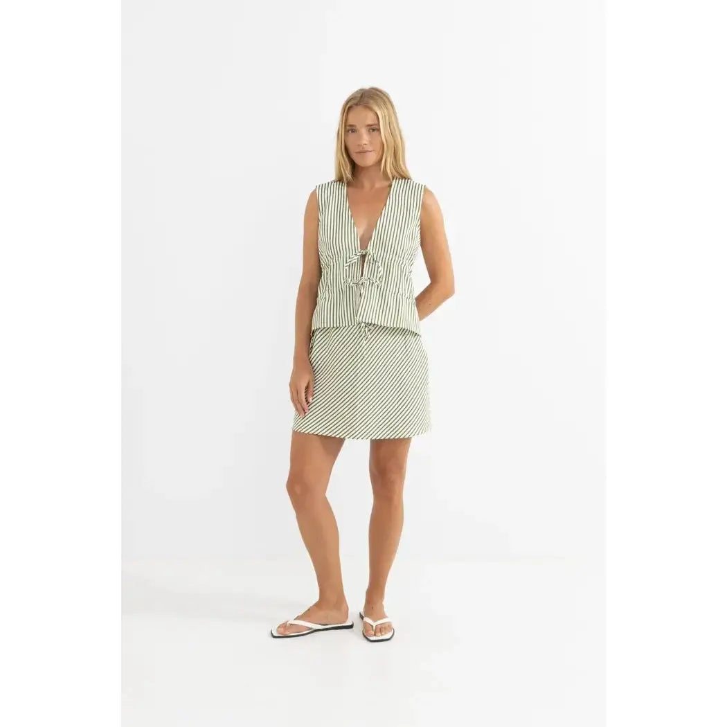 Rhythm Cove Stripe Bias Cut Mini Skirt 