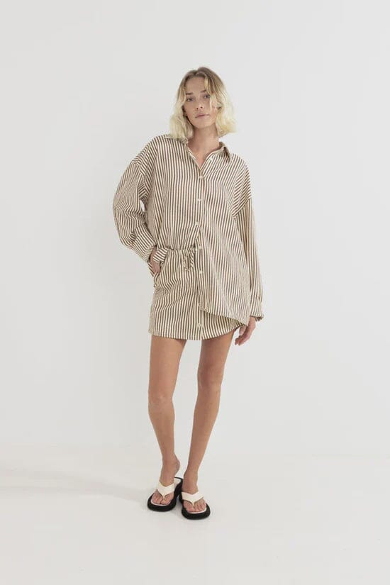 Rhythm Cove Stripe Oversized Shirt 