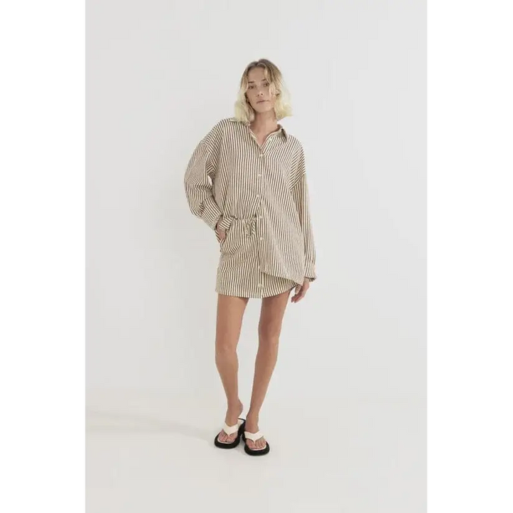 Rhythm Cove Stripe Oversized Shirt 