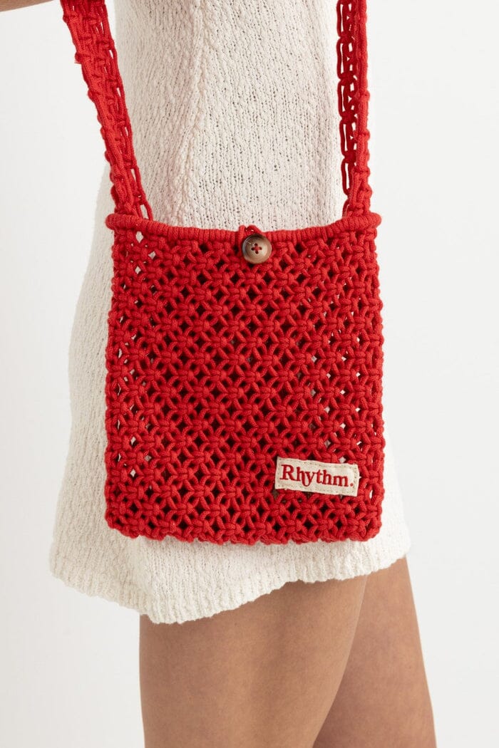 Rhythm Crochet Shoulder Bag Red 
