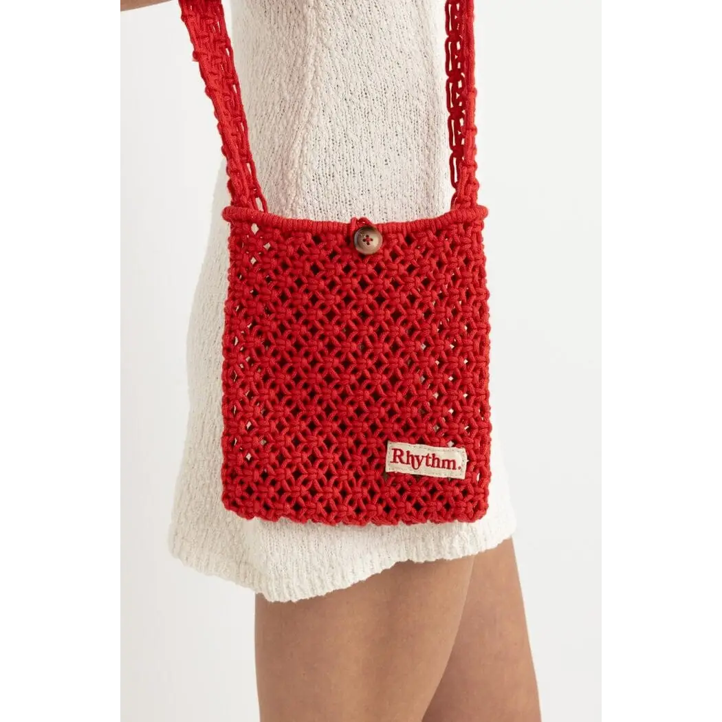 Rhythm Crochet Shoulder Bag Red 
