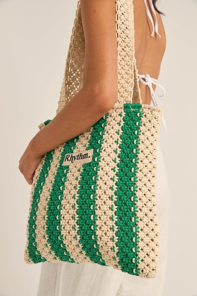 Rhythm Dinero Stripe Crochet Tote Bag 