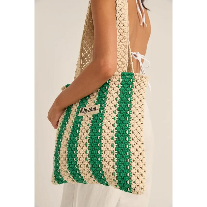 Rhythm Dinero Stripe Crochet Tote Bag 