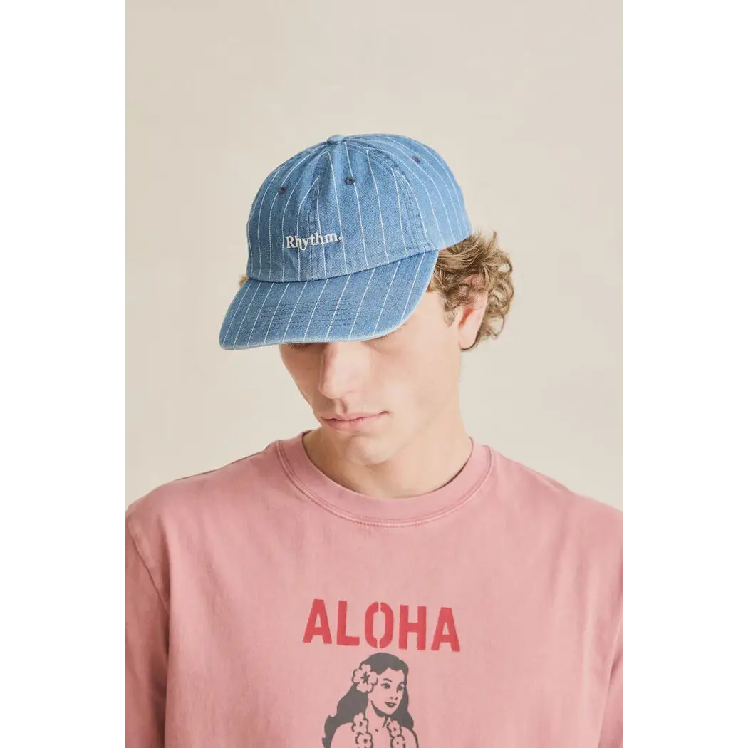 Rhythm Essential Pin Stripe Denim Cap - Washed Indigo