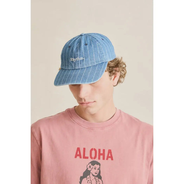 Rhythm Essential Pin Stripe Denim Cap - Washed Indigo