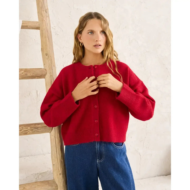 Rhythm Estelle Fluffy Cardigan - Chilli / 8