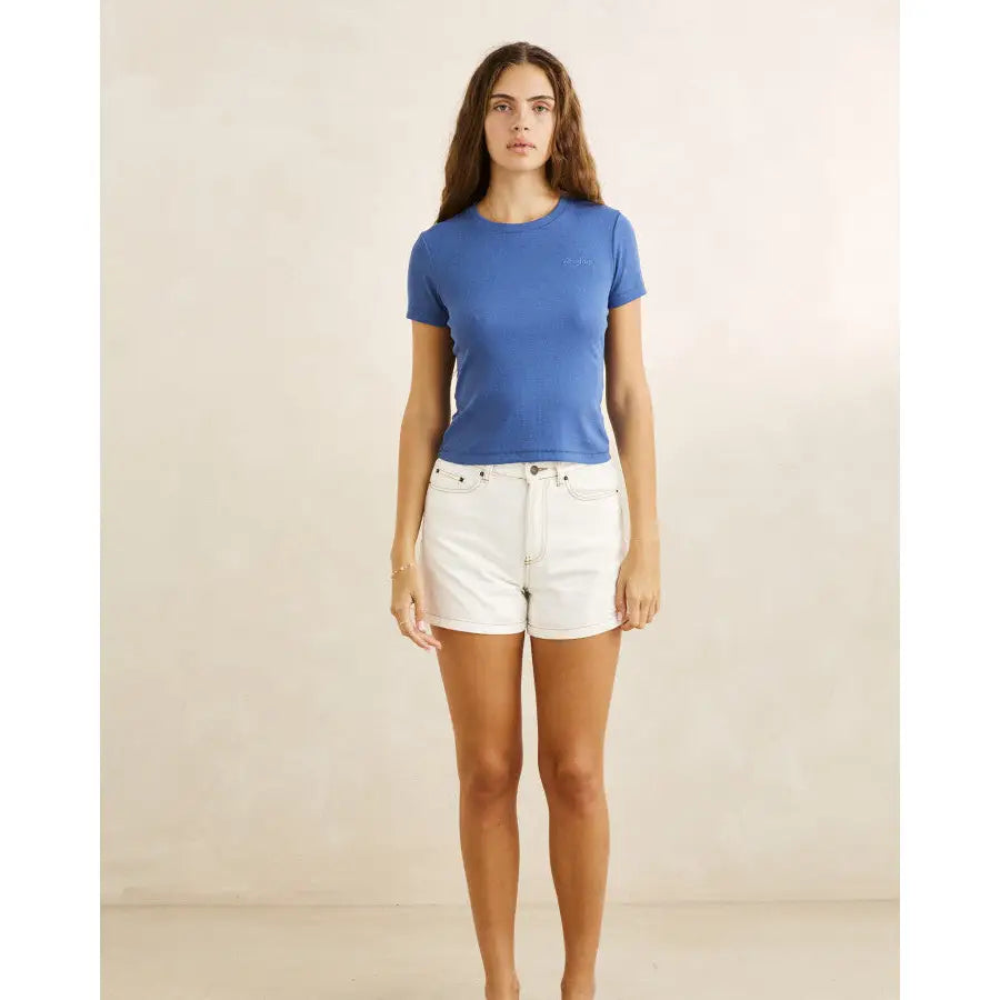 Rhythm Everyday Rib T-Shirt - Blue
