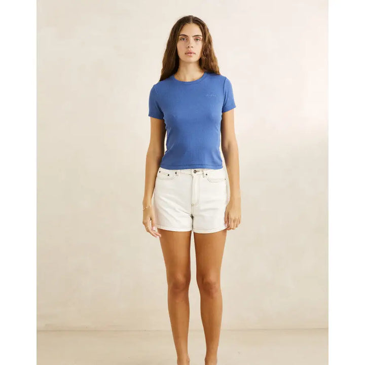 Rhythm Everyday Rib T-Shirt - Blue