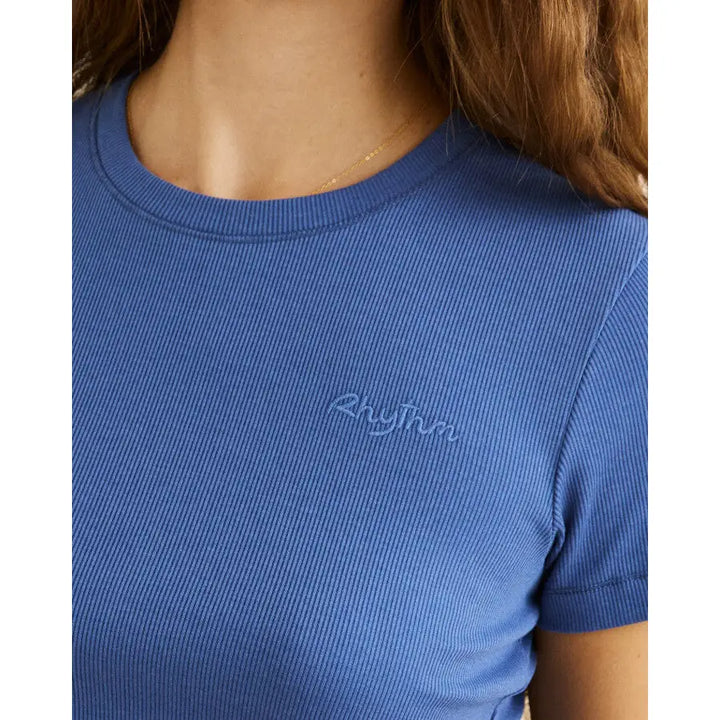 Rhythm Everyday Rib T-Shirt - Blue