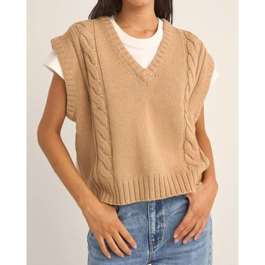 Rhythm Finley Cable Knit Vest 