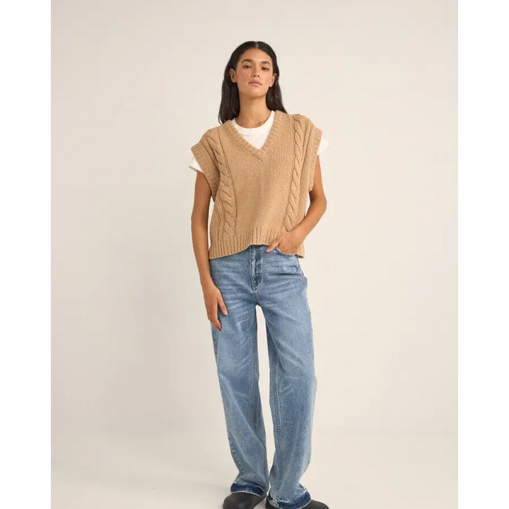 Rhythm Finley Cable Knit Vest 