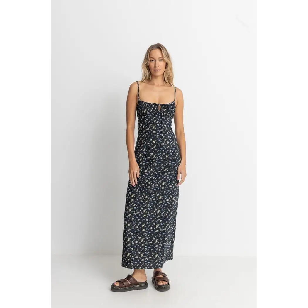 Rhythm Fleur Floral Gathered Maxi Dress 