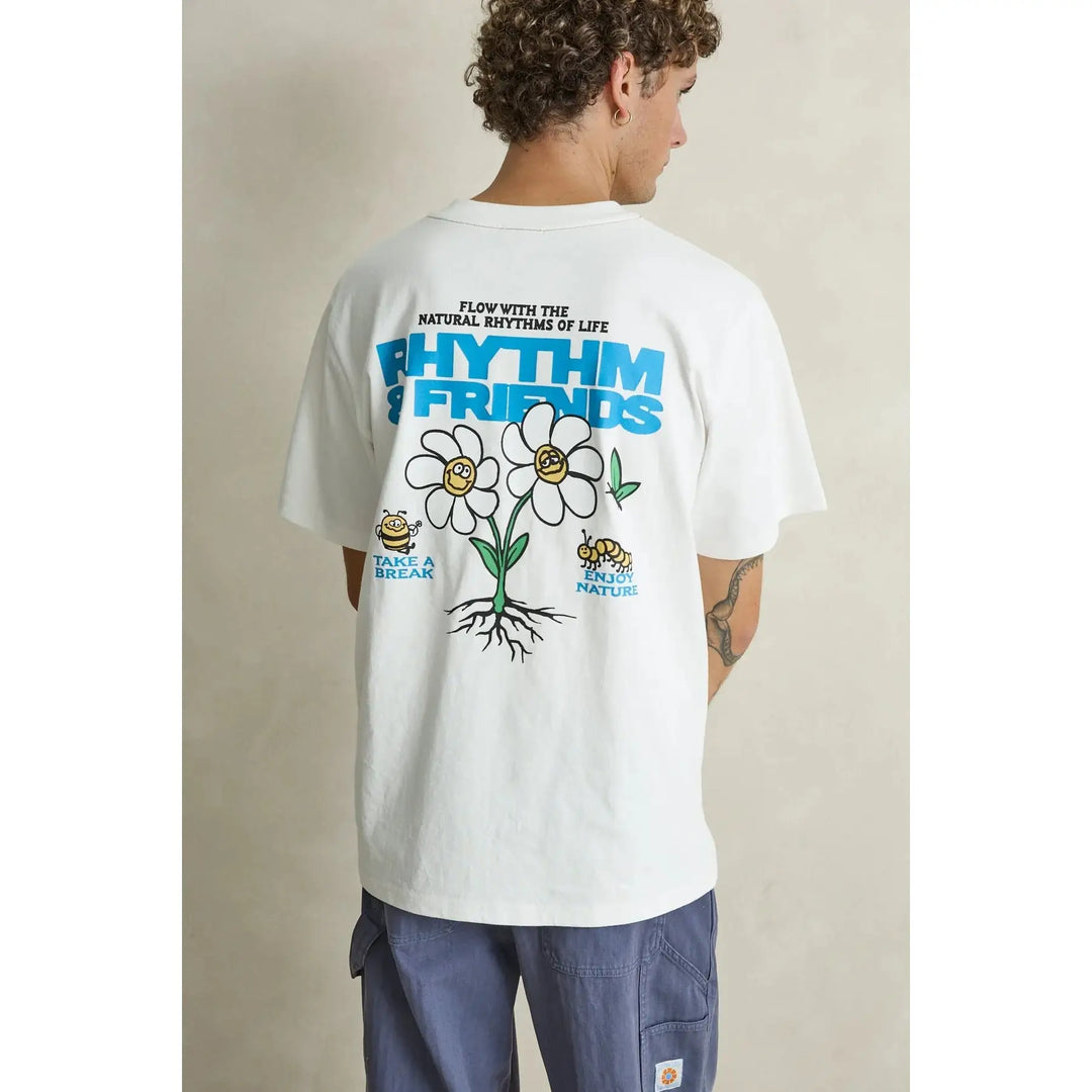 Rhythm Flower Friends Vintage T-Shirt - White / S