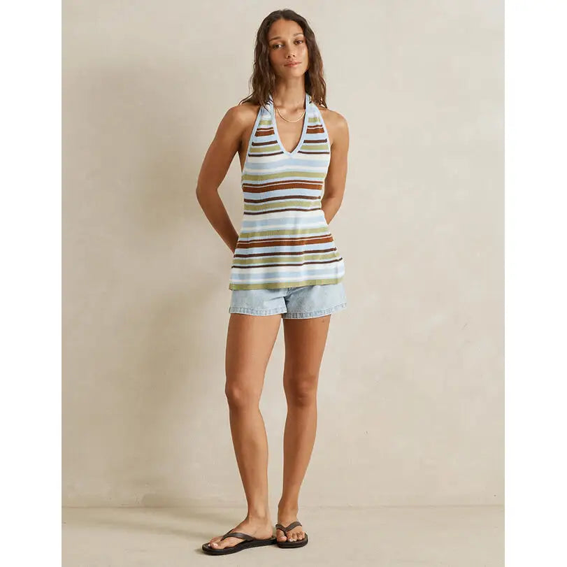 Rhythm Frankie Stripe Knit Halter Top