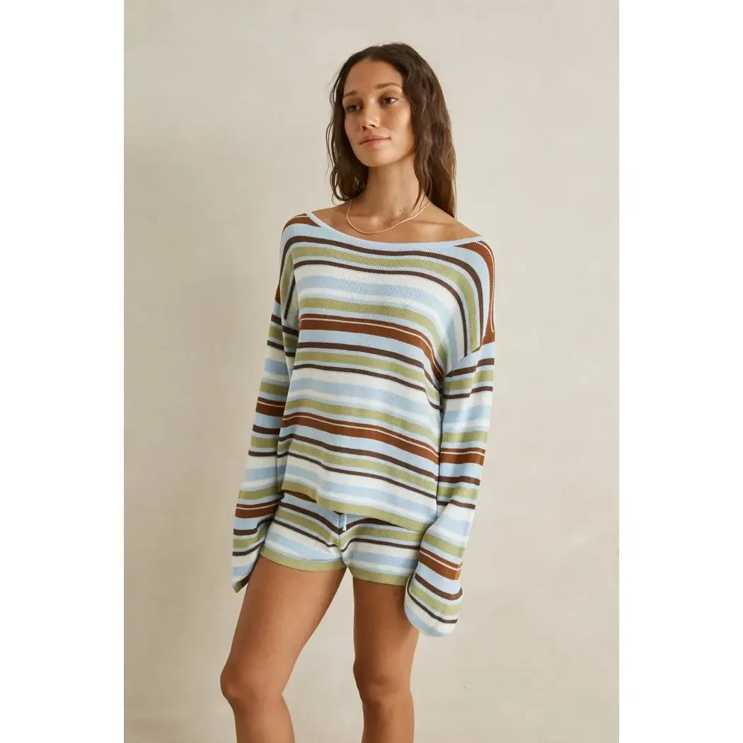 Rhythm Frankie Stripe Knit Shorts