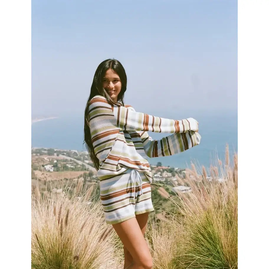 Rhythm Frankie Stripe Knit Shorts
