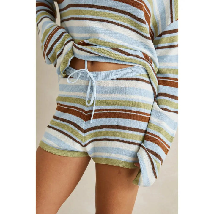 Rhythm Frankie Stripe Knit Shorts